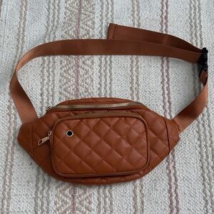 Source Unknown Quilted Brown Crossbody Bag